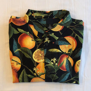 NWT H&M Orange Blossom Print Shirt